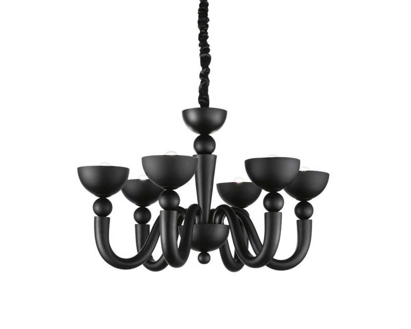Ideal Lux Kronleuchter Bon Bon SP6 Moderner Kronleuchter, Schwarz, Ø: 95,5 cm, LED wechselbar von Ideal Lux