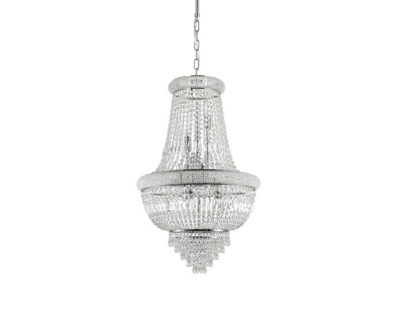 Ideal Lux Kronleuchter Dubai SP10 Korbleuchter 10-flammig, Chrom, Ø: 52 cm, H: 108 cm, LED wechselbar, Hängeleuchte von Ideal Lux
