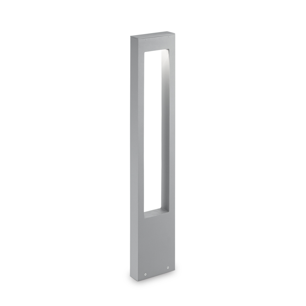 Paletto esterno in alluminio grigio con vetro temperato von Ideal Lux