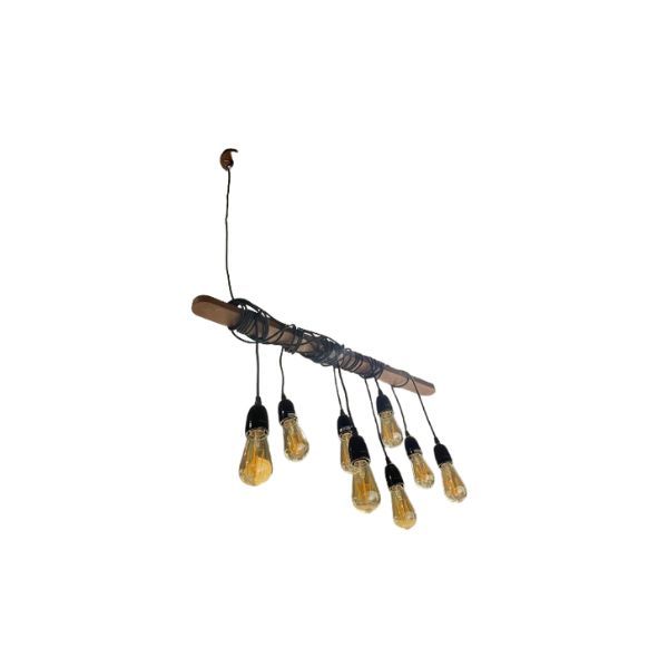 Vintage Deckenlampe 8-flammig aus Metall und Stoff, Ideal Lux von Ideal Lux