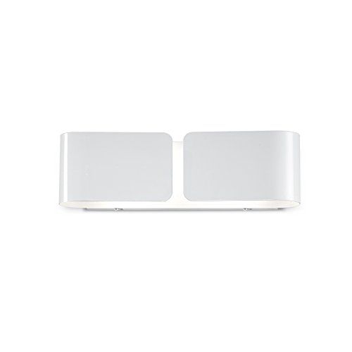 Wandleuchte Clip AP2 SMALL Argento, 2-flammig, E27, weiß von Ideal Lux