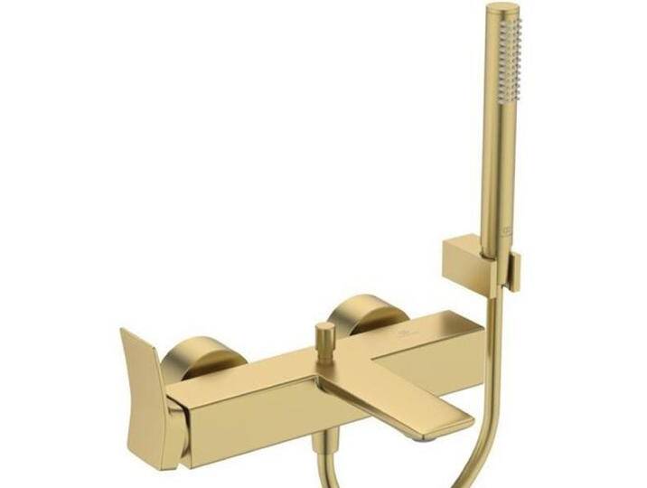 Ideal Standard, Badarmatur, IDS Einhebel-Badearmatur CHECK AP, DN 15, mit Brause-Set brushed gold Ideal Standard, Badarmatur, IDS Einhebel-Badearmatur CHECK AP, DN 15, mit Brause-Set brushed gold von Ideal-Standard