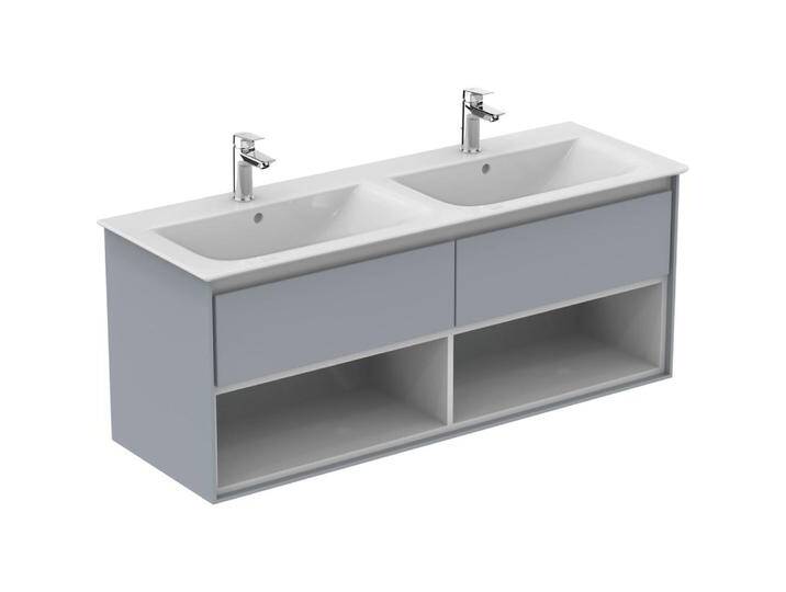 Ideal Standard, Waschbeckenunterschrank, IDS Möbel-DWT-Unterschrank CONNECT AIR 1300x440x517mm hgrau glänz. / weiss matt von Ideal-Standard