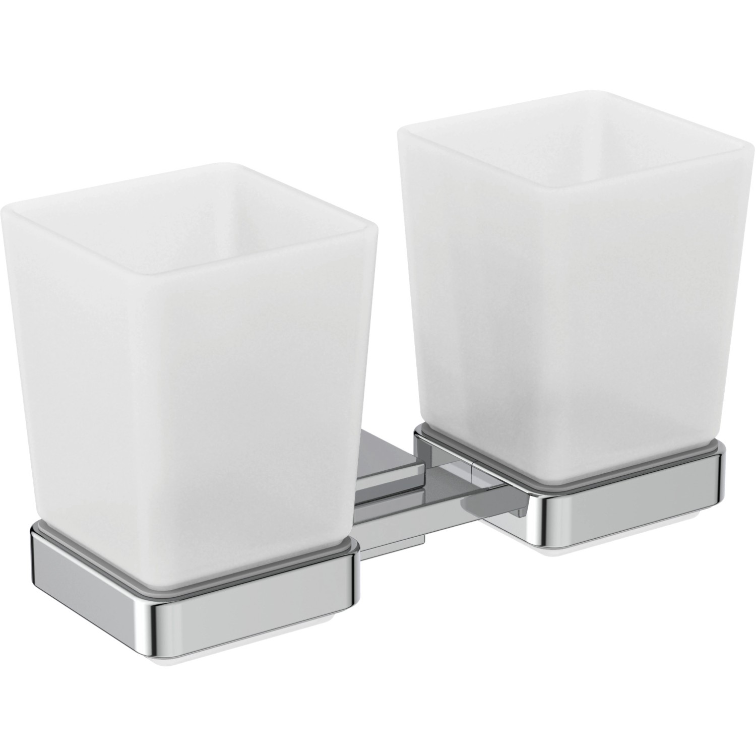 Ideal Standard 2 Mundgläser IOM Cube aus Satiniertem Glas/ Chrom von Ideal Standard