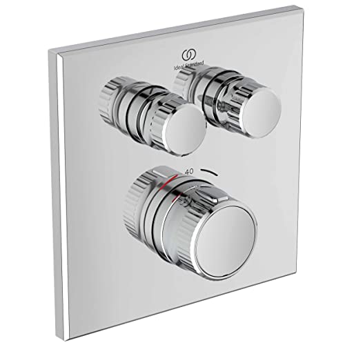 Ideal Standard A7302AA Ceratherm Navigo Brausethermostat Unterputz, Zwei Entnahmestelle, Dusche Duscharmatur Duschthermostat, Temperatursperre bei 40° C, Chrom Ideal Standard A7302AA Ceratherm Navigo Brausethermostat Unterputz, Zwei Entnahmestelle, Dusche Duscharmatur Duschthermostat, Temperatursperre bei 40° C, Chrom von Ideal Standard