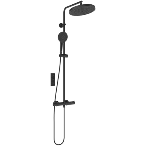 Ideal Standard A7689XG Ceratherm T125+ Duschsystem mit Brausethermostat – Handbrause Ø 13 cm und Kopfbrause Ø 30 cm – Brauseschlauch 175 cm – in Silk Black von Ideal Standard