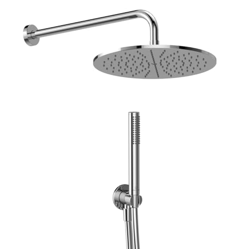 Ideal Standard BD825AA Idealrain Armaturen-Paket Komplett-Set Duschset, Regenbrause Duschbrause Duschkopf Stab-Handbrause, Wassersparend, Chrom von Ideal Standard