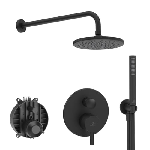 Ideal Standard - Ceraline Komplettes Duschset, Duschstange Set zur Wandmontage, Schwarz Seide von Ideal Standard