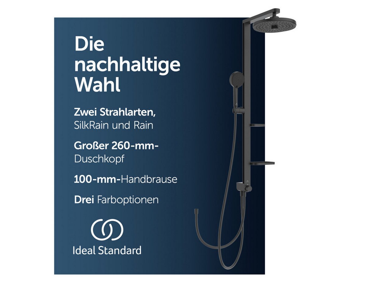 Ideal Standard Duschsystem Ceraflow Alu+, Höhe 110.40 cm, Multifunktionsbrause, WRAS, aus recyceltem Aluminium von Ideal Standard