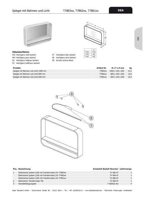 Ideal Standard Elektronik mit Trafo DEA, TV08567, TV08567 TV08567 von Ideal Standard