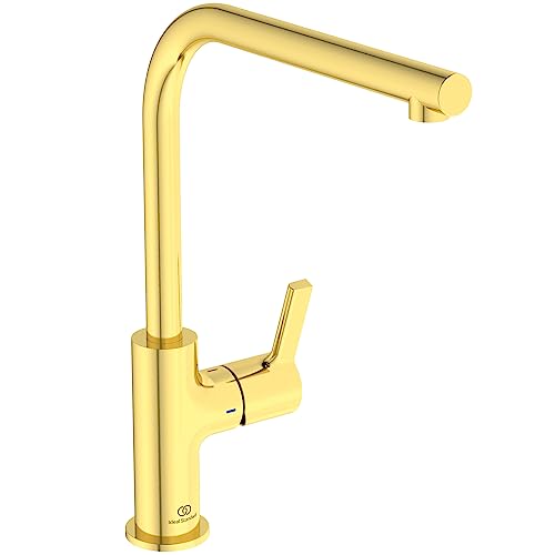 Ideal Standard BD418A2 Gusto Küchenarmatur L-Auslauf, Ausladung 232mm, Gold (Brushed Gold) von Ideal Standard