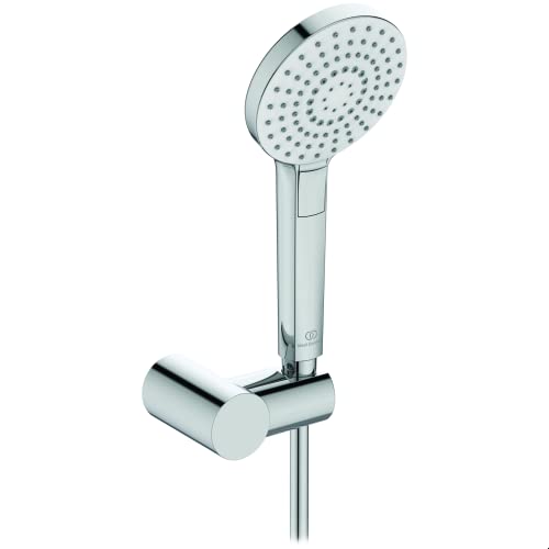 Ideal Standard Handbrause-Set Idealrain Evo mit 3-Funktionshandbrause Ø 11 cm – schwenkbarer Brausehalter und Brauseschlauch 175cm, Chrom von Ideal Standard