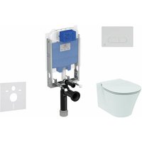 ProSys - Set - Vorwandelement, Klosett und WC-Sitz Connect Air, Betätigungsplatte Oleas M1, Aquablade, SoftClose, chrom ProSys80M SP96 - Ideal von Ideal Standard