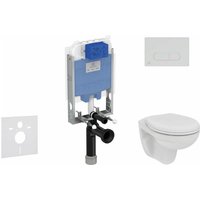 Ideal Standard - ProSys - Set - Vorwandelement, Klosett und WC-Sitz Eurovit, Betätigungsplatte Oleas M1, Rimless, SoftClose, chrom ProSys80M SP126 von Ideal Standard