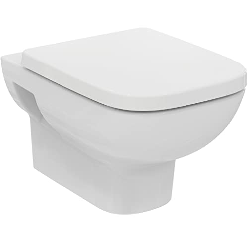 Ideal Standard T541801 WC-Paket Ideal Standard i.life A, Wandtiefspül-WC ohne Spürand (RimLS+) inkl. WC-Sitz Softclose (Absenkautomatik) Weiß von Ideal Standard