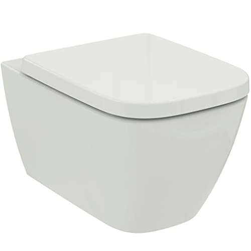 Ideal Standard T542101 WC-Paket Ideal Standard i.life B, Wandtiefspül-WC ohne Spürand (RimLS+) inkl. Wrapover WC-Sitz Softclose (Absenkautomatik) Weiß von Ideal Standard