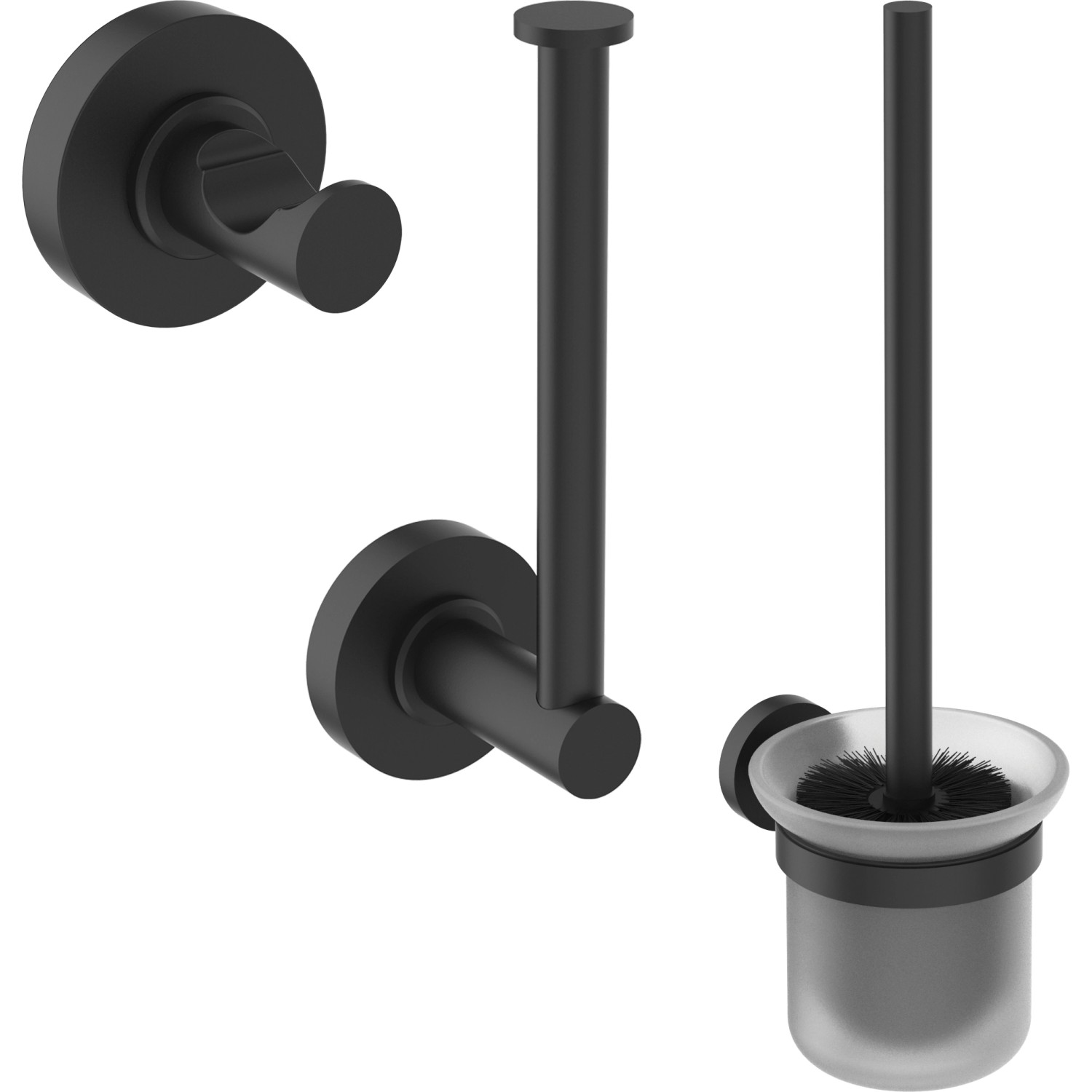 Ideal Standard WC-Bürste Set IOM mit Papierhalter und Haken Silk Black von Ideal Standard