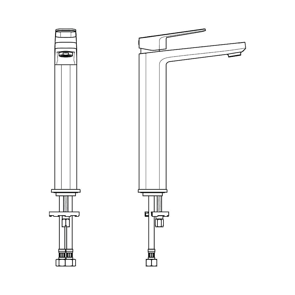 Ideal Standard Waschtisch-Armatur Tonic II, mit verlägertem Sockel, 5 l/min., ohne Ablgarn., Ausld.160mm, Chrom A6329AA von Ideal Standard