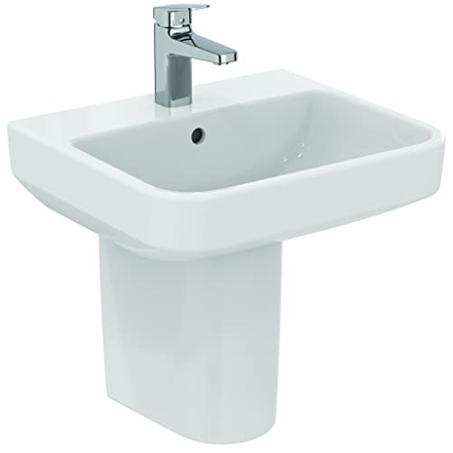 Ideal Standard - i.life B Waschbecken 50 cm mit Mittelloch für offene Armatur und Überlaufloch - Spalte, Halbspalt und Siphon separat zu kaufen - weiß von Ideal Standard