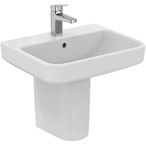 Ideal Standard - i.life B Waschbecken 55 cm mit Mittelloch für offene Armatur und Überlaufloch - Spalte, Halbspalt und Siphon separat zu kaufen - weiß von Ideal Standard