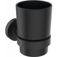 Iom - Zahnputzbecher, Glas schwarz satiniert/Seide schwarz A7928XG - Ideal Standard von Ideal Standard