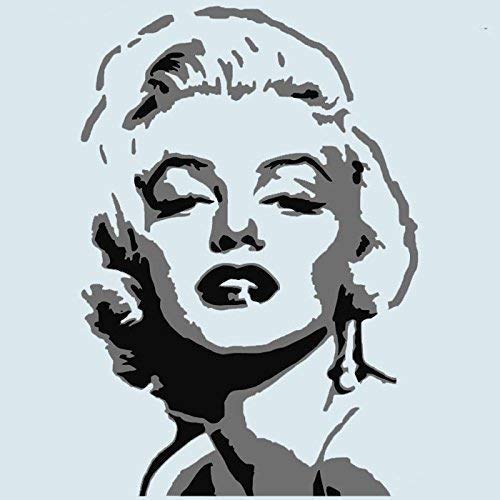 2 Layer Marilyn Monroe Art Dekor Schablone Berühmt Vorderseite Wandkunst Wand Malerei und Kunst Farbe Maßgeschneidert Vollendet zu Viele Artikel / Oberflächen Wohnkultur-Kunsthandwerk Dekoration von Ideal Stencils