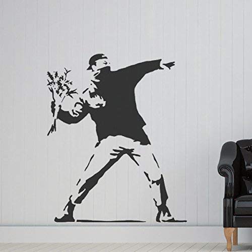 Banksy Blumen Werfer XL Schablone Malen Ihre Wände mit Ihren Eigene Authentisch Banksy Kunst Große Größen für Mehr Visual Impact - 120x145cm von Ideal Stencils