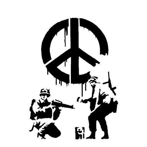 Banksy CND Soldaten Replik Schablone wiederverwendbar & Kunst Handwerk Malerei Schablone - semi-transparent Schablone, L/ 37X50CM von Ideal Stencils