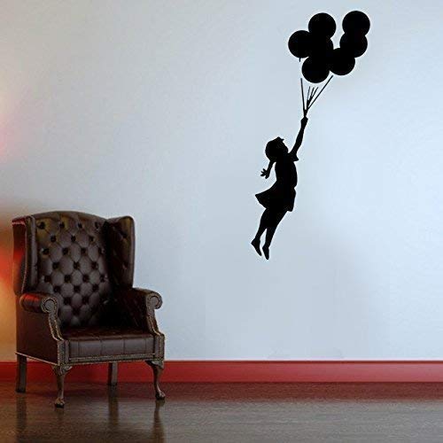 Banksy Fliegen Ballon Mädchen Schablone | Wiederverwendbar & Kunst Handwerk Malerei Schablone - halb geschliffen Durchsichtig Schablone, L/ 15.5X54CM von Ideal Stencils