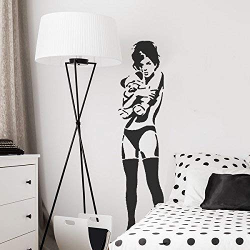 Banksy Mädchen Knuddeln Teddy Schablone | XL Lebensgröße Schablone | Farbe Ihrer Wände mit Ihren Eigene Authentisch Banksy Kunst Große Größen für Mehr Visual Impact - Girl 120cm High von Ideal Stencils
