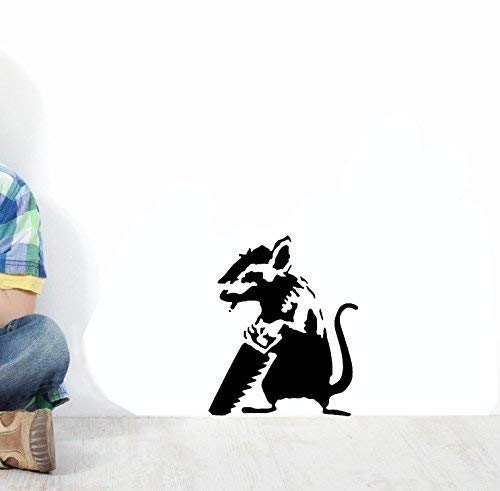 Ideal Stencils Banksy Ratte Graffiti Schablone - Sägen Ratte/Wiederverwendbar Wohndeko & Kunst Handwerk Malerei Schablone - halb geschliffen Durchsichtig Schablone, XXL/ 77X91CM von Ideal Stencils