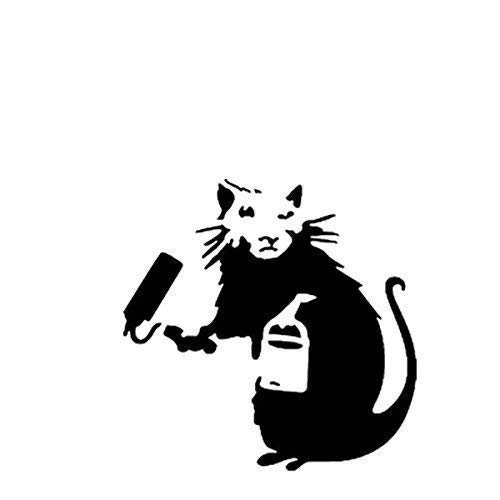 Banksy Ratte Schablone/Farbroller Ratte / A4 Blatt Größe (Design 17x17cm) / Wohndeko Kunst Malen Schablone von Ideal Stencils