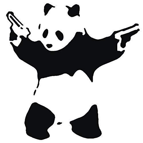 Banksy Schablone - Panda Waffen Pandamonium | Wiederverwendbar Wohndeko & Kunst Handwerk Malerei Schablone - semi-transparent Schablone, XS/ 11X11CM von Ideal Stencils