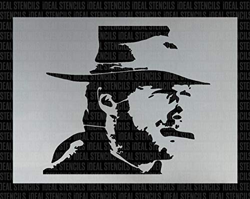 Clint Eastwood Bild Schablone Heim Dekoration Kunst Handwerk Schablone/Schablone Verschiedene Größen Farbe Leinen Kunst, Wände, Stoffe, Möbel Wiederverwendbare Schablone - S/ 17X19CM von Ideal Stencils