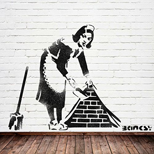 Fegen Banksy Maid Schablone Wandbild Art Craft – Ideal Schablonen, plastik, LARGE- 14.5 x 18 inches von Ideal Stencils