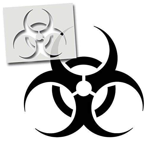 Ideal Stencils Biohazard Warnschild Schablone, Malen Schablone, Kunst Handwerk, Farbe Wände, Stoffe Möbel - semi-transparent Schablone, M/ 25X27CM von Ideal Stencils