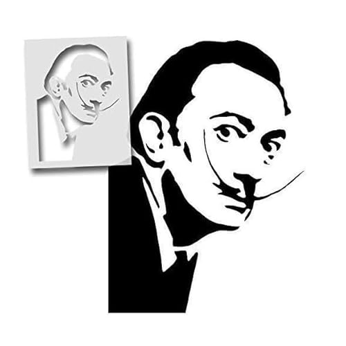 Ideal Stencils Salvador Dali Schablone | Berühmt Vorderseite Wandkunst | Wand Malerei und Kunst | Farbe Maßgeschneidert Vollendet zu Viele Artikel/Oberflächen | Wohnkultur-Kunsthandwerk Dekoration | von Ideal Stencils