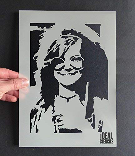 Janis Joplin Schablone By Ideal Stencils Bild Art Decor & Handwerk Farbe Wände, Stoffe, Möbel Wiederverwendbar - 26x36cm von Ideal Stencils