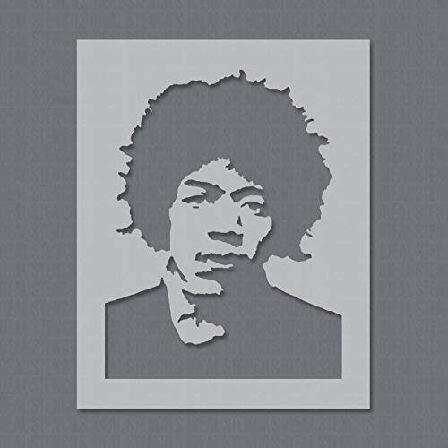 Jimi Hendrix Schablone Wiederverwendbar Startseite-Wand-Dekor & Kunst Schablone Farbe Maßgeschneidert Dekoration bis zu Wände, Stoffe, Möbel und Vieles Mehr - halb transparent Schablone, L/ 37x49cm von Ideal Stencils