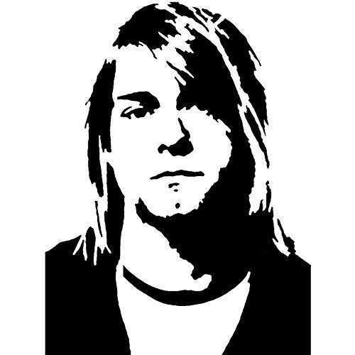 Kurt Cobain Gesicht Schablone Bild Art Decor & Handwerk Farbe Leinwand Kunst, Wände, Stoffe, Möbel Wiederverwendbar - 26x35cm von Ideal Stencils