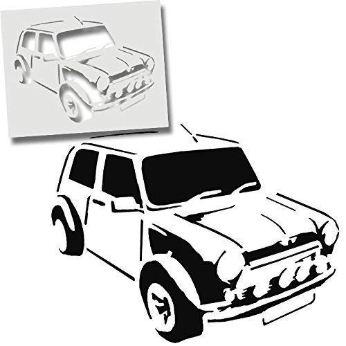 Mini Cooper Auto Schablone, Wohndeko, Kunst Handwerk Malerei Druck - Farbe Wände Stoffe Möbel - Wiederverwendbar Waschbar - M/ 26X34CM von Ideal Stencils