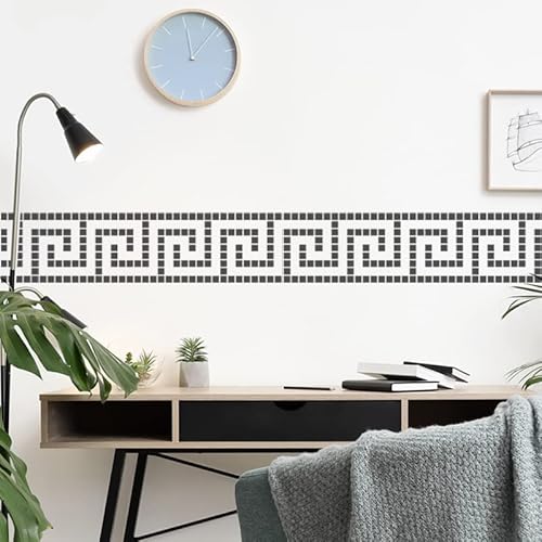 Mosaik-Schablone, griechischer Schlüssel, Wandbordüre, große Malschablone, dekorative Wandbordüre – Größe 15 x 55 cm Mosaik-Schablone, griechischer Schlüssel, Wandbordüre, große Malschablone, dekorative Wandbordüre – Größe 15 x 55 cm von Ideal Stencils