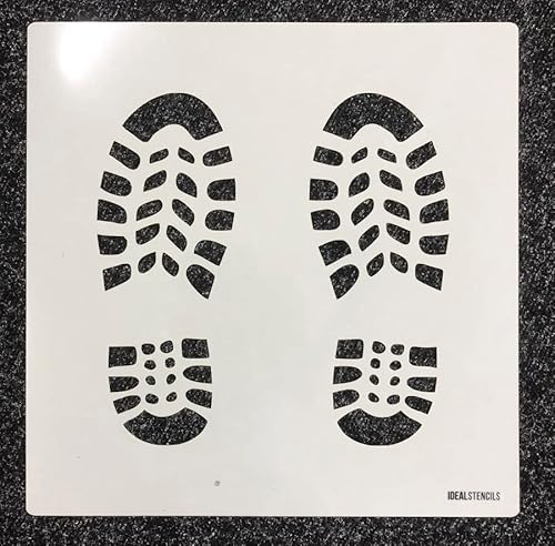 Schablone für Stiefel / Fußabdruck / Schuhdruck – wiederverwendbare Malschablone von Ideal Stencils