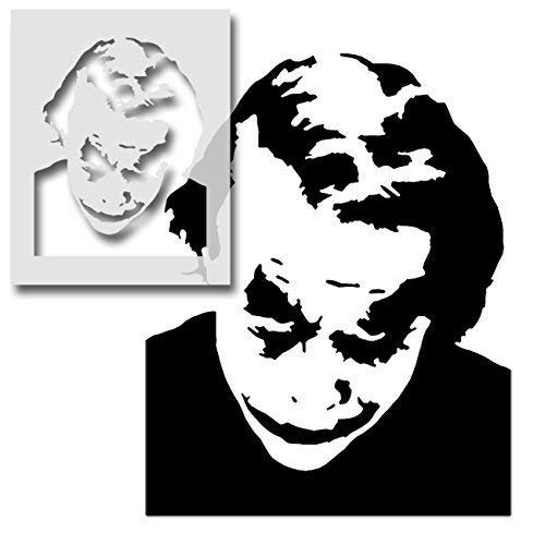 The Joker Schablone wiederverwendbar Kunst und Handwerk Schablone malen Bespoke Oberflächen Zu viele Artikel/Oberfläche - semi-transparent Schablone, L/ 37X50CM von Ideal Stencils
