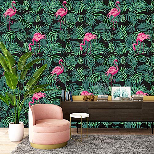 Tropische Wald Tapete Schablone, Flamingo und Farne Tropische Wohndeko Schablonen, Malen Bespoke Tapete Effekt, DIY, Ideal Stencils - SIZE 2 von Ideal Stencils