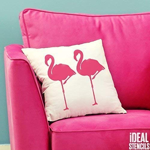 tropisch Flamingo außenschablone. Farbe Wände Stoffe & Möbel Flamingo Muster Heim Dekoration Kunst bastelarbeiten. ideal Stencils LTD - halb geschliffen Durchsichtig Schablone, XS/9X18CM von Ideal Stencils