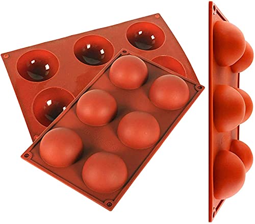 Ideal Swan 3 Stück Halbkugel Silikonform mit 6 Hohlräumen 65mm Große Halbrunde Kuchenbackform für Die Herstellung von Schokolade, Kuchen, Gelee, Kuppelmousse von Ideal Swan