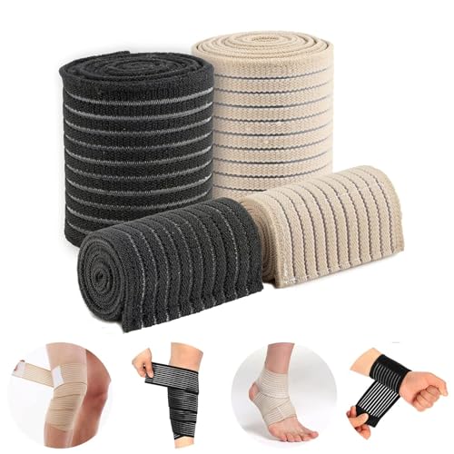 Kompression Bandage, 4 Elastische Bandage Selbstklebend Kniebandage Sport, Atmungsaktive Wadenbandage Kompression Damen und Herren, Sport Kompressionsbandage Einstellbare Kniestütze mit Kompression Kompression Bandage, 4 Elastische Bandage Selbstklebend Kniebandage Sport, Atmungsaktive Wadenbandage Kompression Damen und Herren, Sport Kompressionsbandage Einstellbare Kniestütze mit Kompression von Ideal Swan