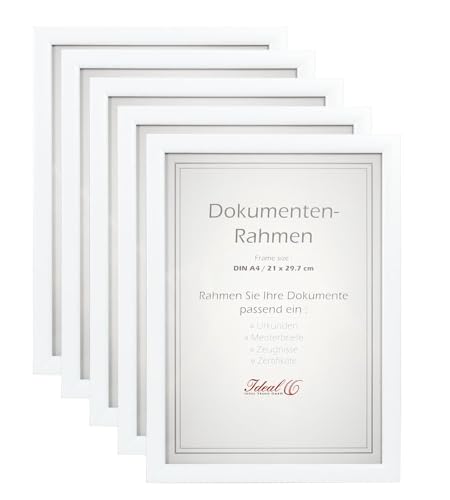 IDEAL TREND 2er 3er 5er 10er Pack Dokument Bilderrahmen 21x29,7 DIN A4 Urkunde Foto Rahmen: Farbe: 5er Pack Weiß IDEAL TREND 2er 3er 5er 10er Pack Dokument Bilderrahmen 21x29,7 DIN A4 Urkunde Foto Rahmen: Farbe: 5er Pack Weiß von IDEAL TREND
