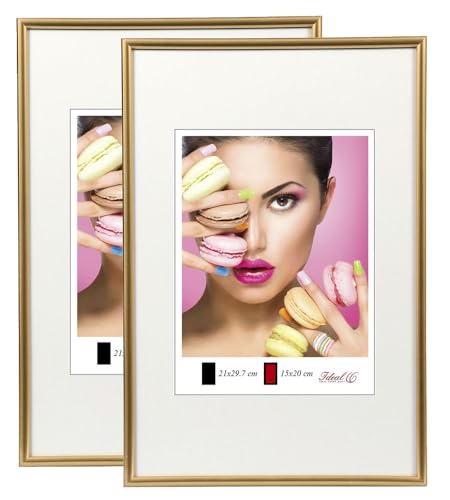 IDEAL TREND 2er 3er 5er Pack Photo Style Set Bilderrahmen Wanddeko Collage Poster Kunststoff Rahmen: Farbe: 2er Pack Gold | Format: 40x60 von IDEAL TREND
